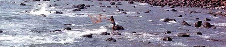 Fisherman casting his net, Kasheli